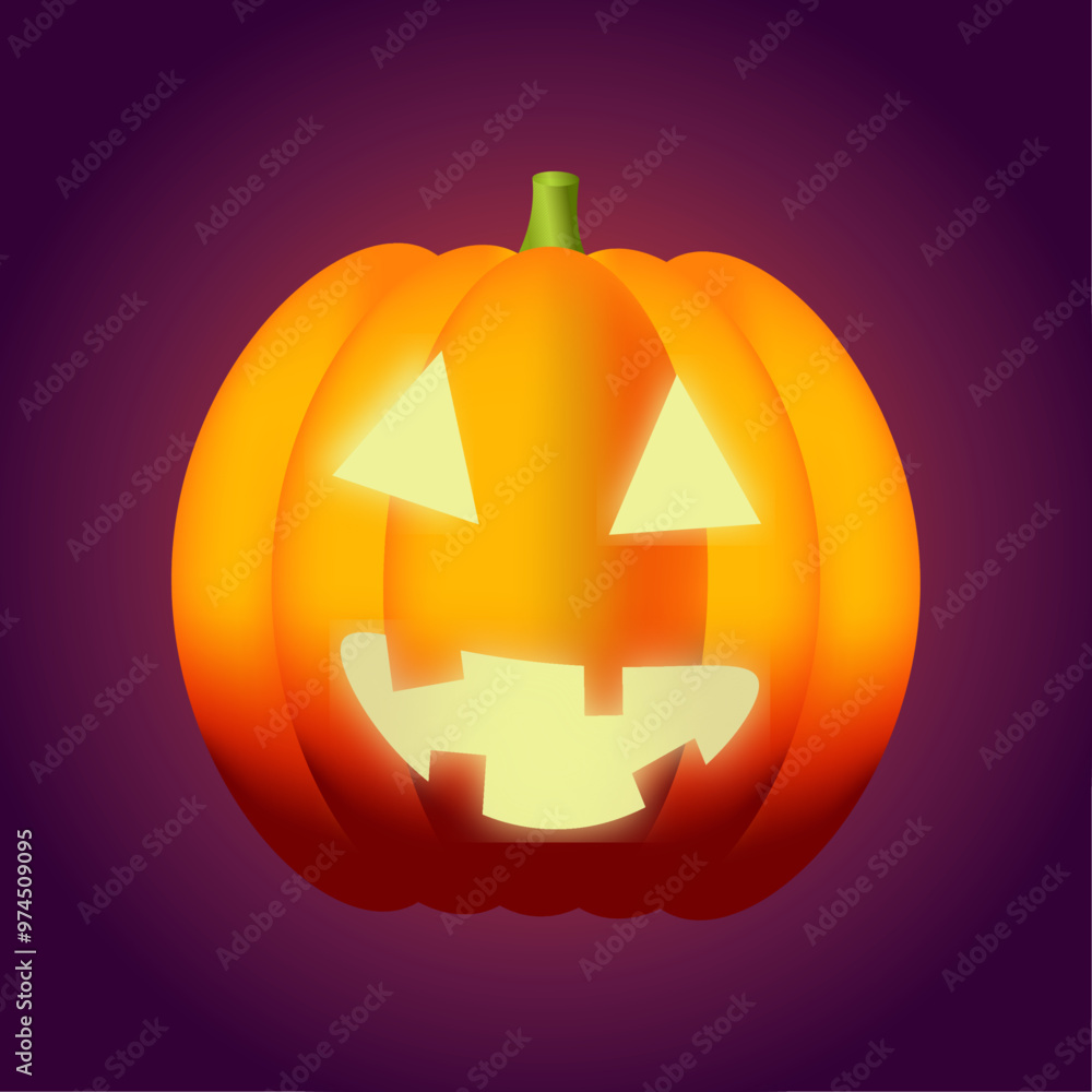 Illustration with pumpkin in gradient background Illustration with pumpkin in gradient background