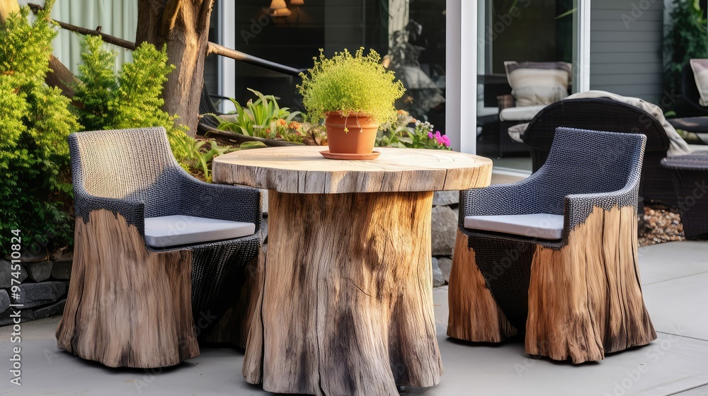 Fototapeta premium outdoor tree stump table