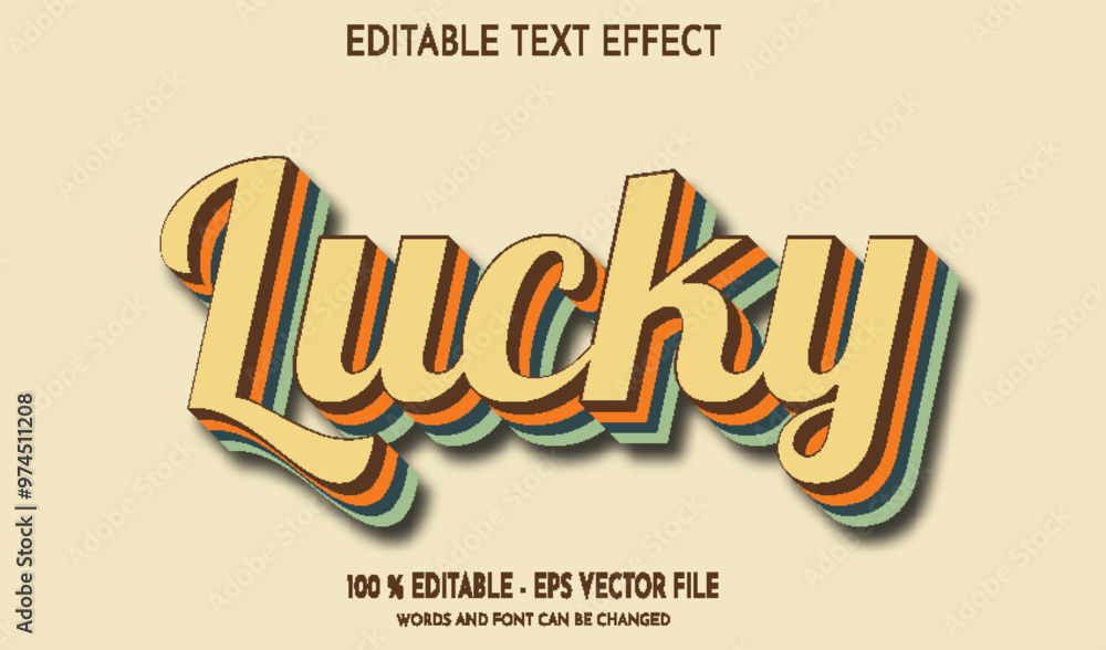 lucky editable text effect retro style lucky editable text effect retro style