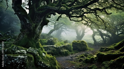 mist celtic trees