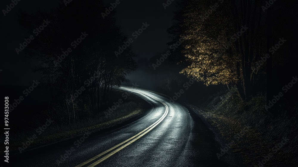Fototapeta premium illuminating the dark road with precision and elegance