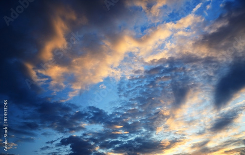 Natural background with clouds and sunlight
