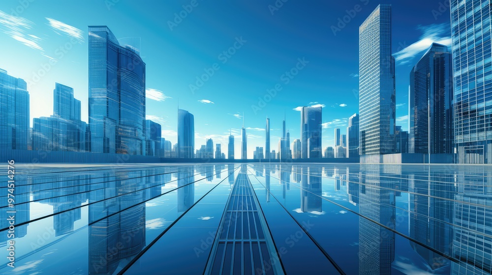 cityscape blue perspective background cityscape blue perspective background