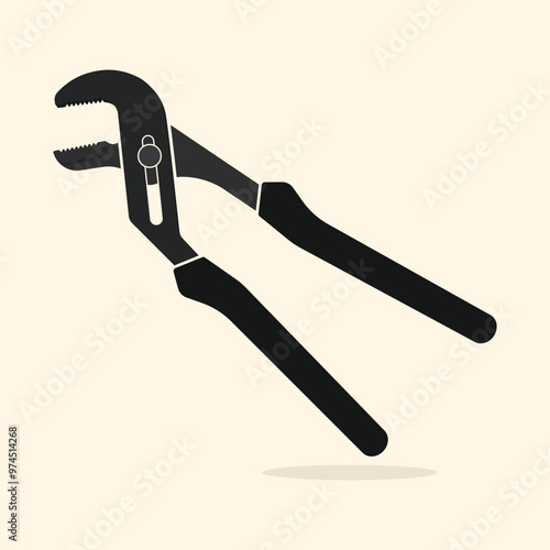 Water pump pliers tool vector illustration for mechanical engineering adjustable work