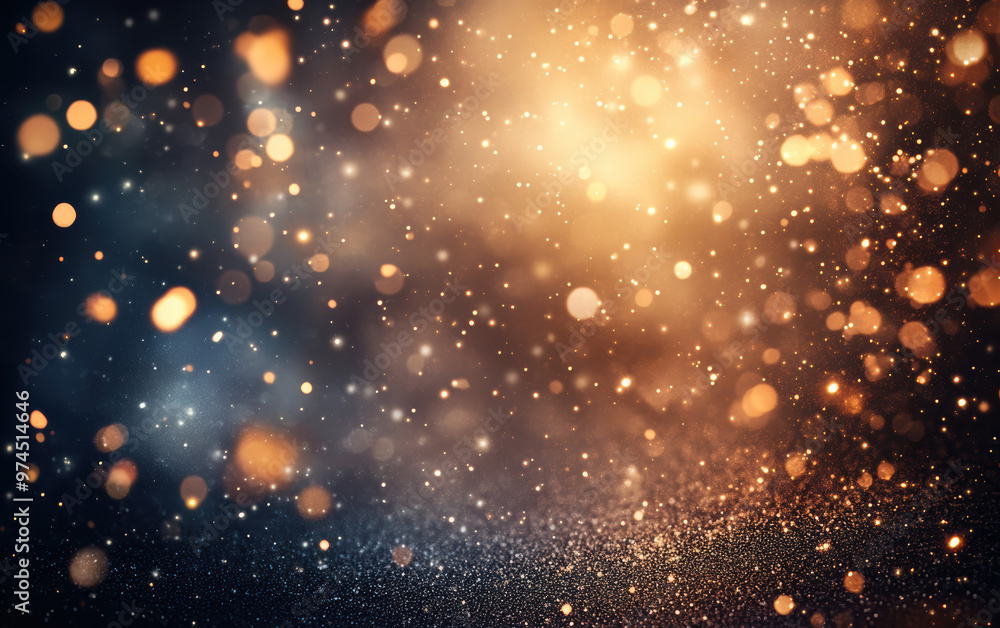 Obraz premium Captivating bokeh lights on a dark background, creating a mesmerizing and magical atmosphere with glittering and shimmering effects.