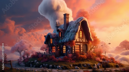 fairytale drawn house