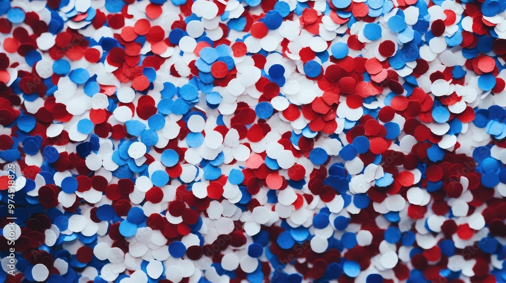 colorful red white blue confetti colorful red white blue confetti