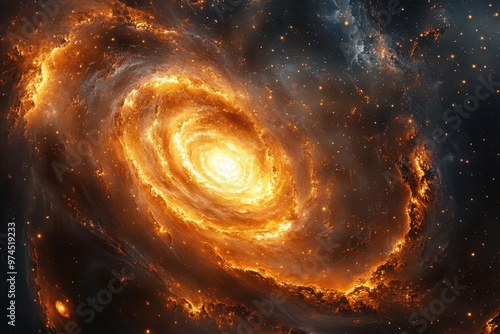 cosmic golden spiral fractal swirling galaxies starry background sacred geometry mystical space art