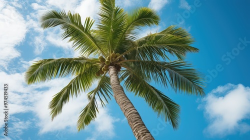 Wallpaper Mural fronds coconut palm tree Torontodigital.ca