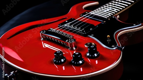electric red guitar