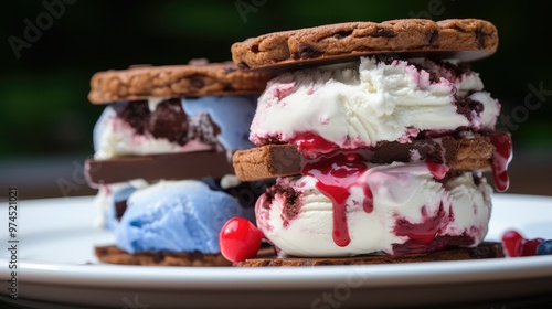 swich red white and blue ice cream photo