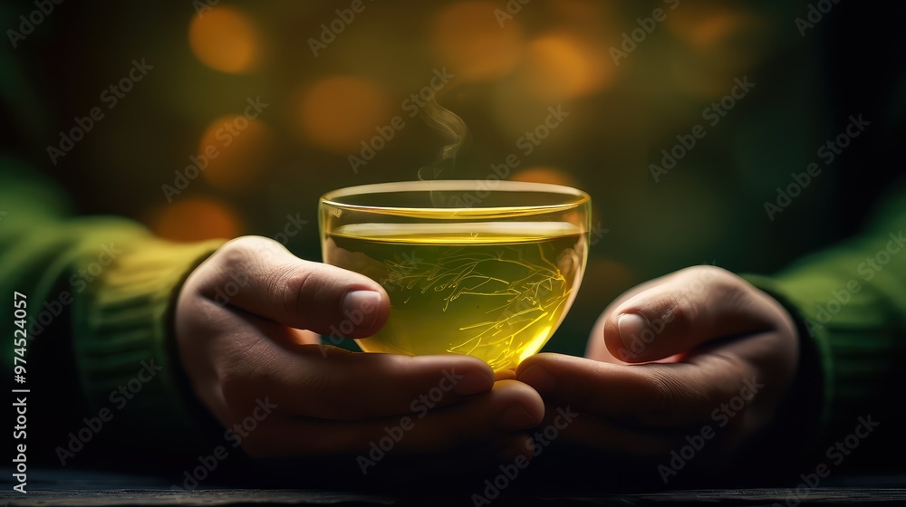 serene green tea cup serene green tea cup