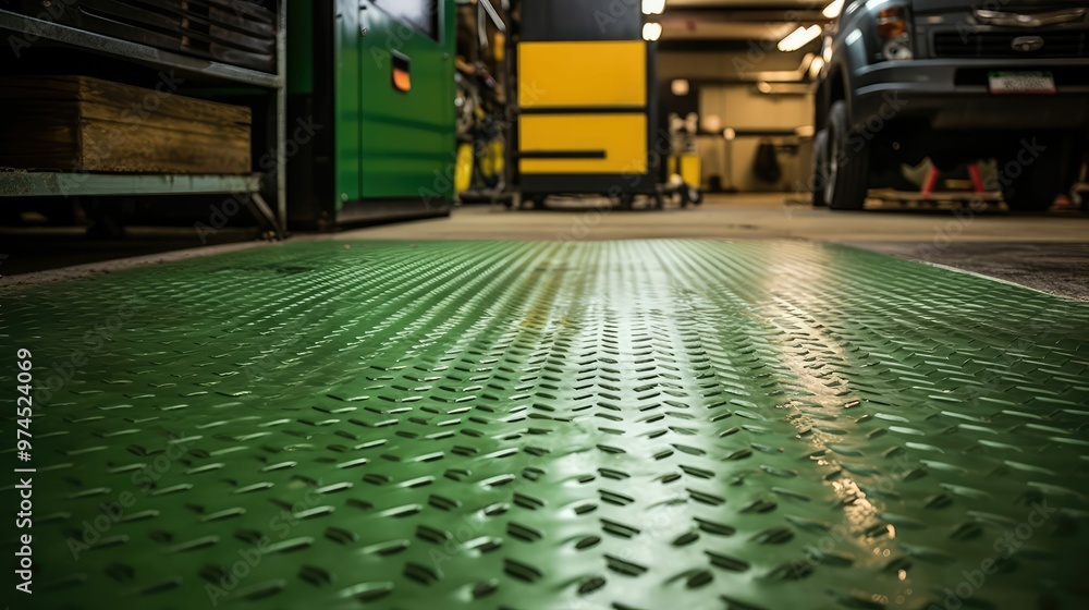 Obraz premium flooring green diamond plate