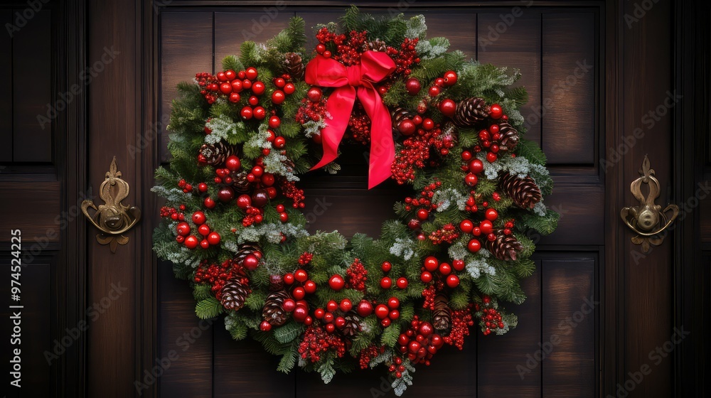 Naklejka premium berries red and green