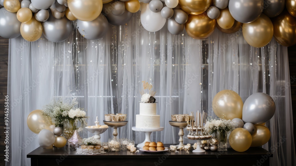 sparkle silver and gold balloons