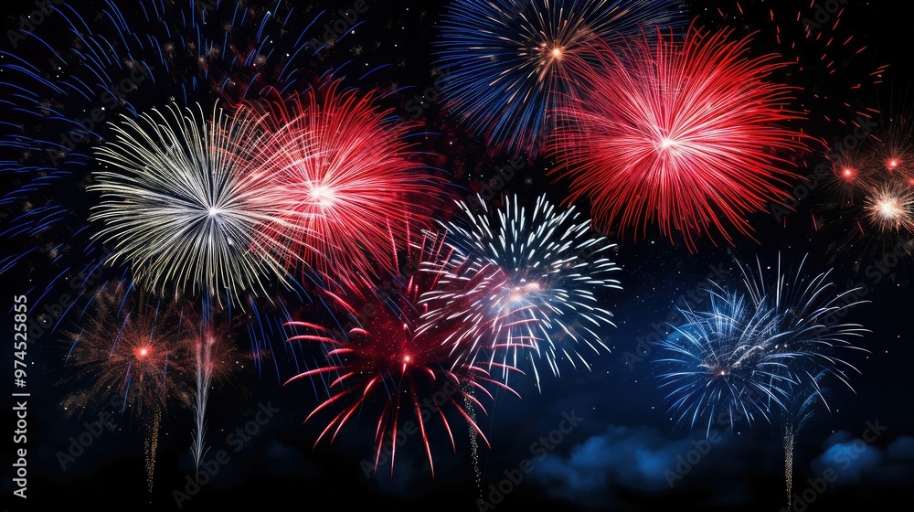 Fototapeta premium sky red white and blue star