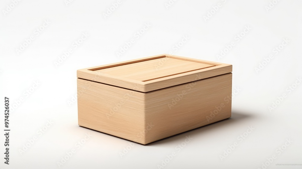 smooth wooden box mockup