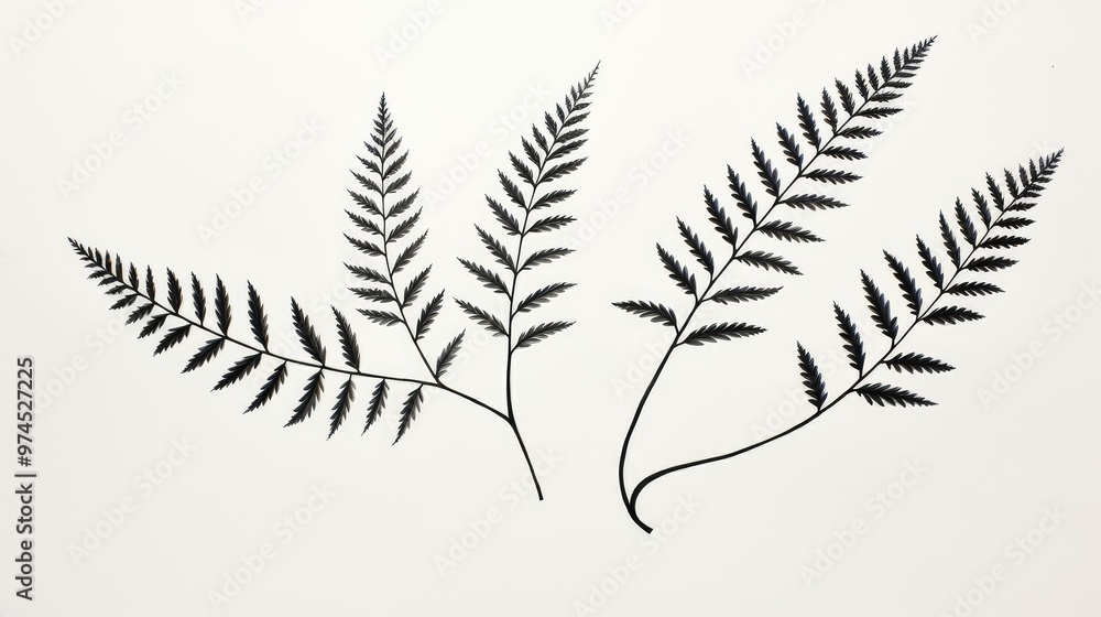 Naklejka premium minimalist line drawing plants