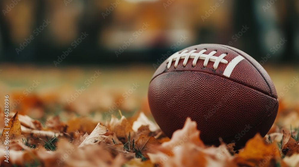 Thanksgiving football game in a backyard, family and friends playing while leaves scatter around, Copy space for text, no logo, no brand, no trademark Thanksgiving football game in a backyard, family and friends playing while leaves scatter around, Copy space for text, no logo, no brand, no trademark