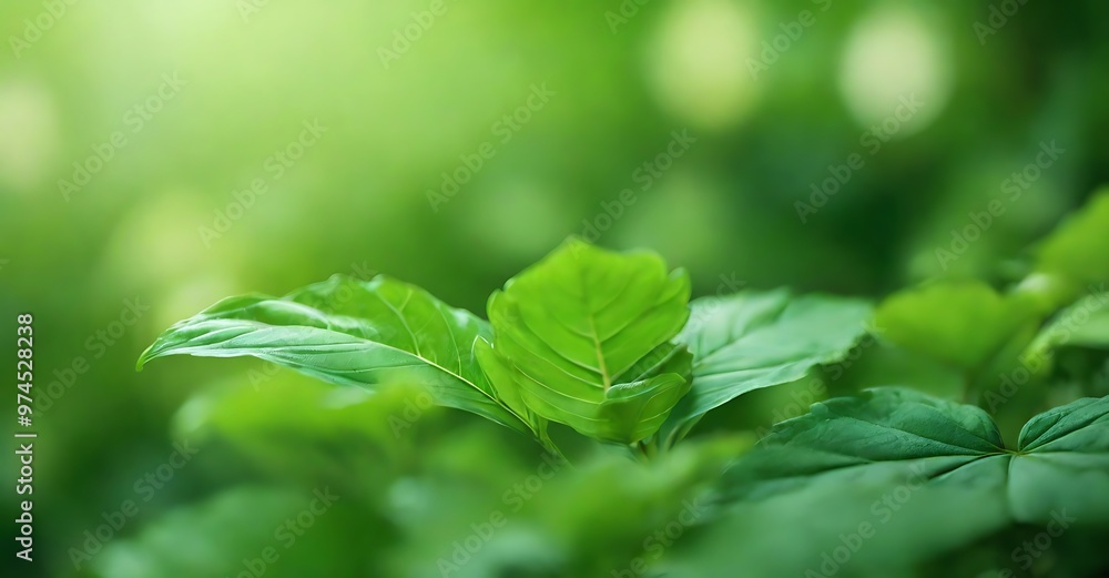 Closeup of green nature leaf on blurred greenery background in garden with bokeh and copy space using as background cover page concept. Closeup of green nature leaf on blurred greenery background in garden with bokeh and copy space using as background cover page concept.