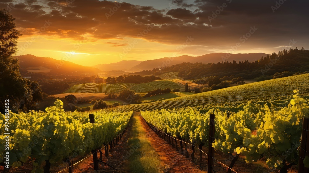 Naklejka premium horizon sonoma wine country