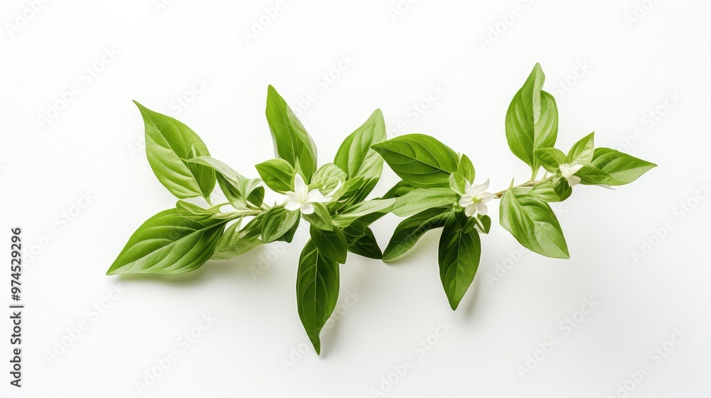 up basil white background up basil white background
