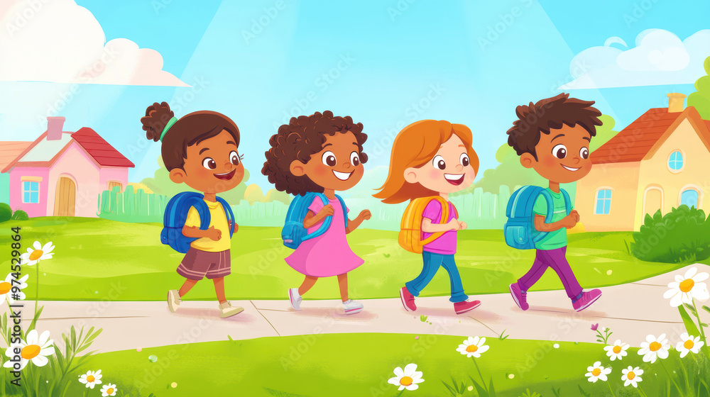 Kids Walk to School. Kids Walk to School.