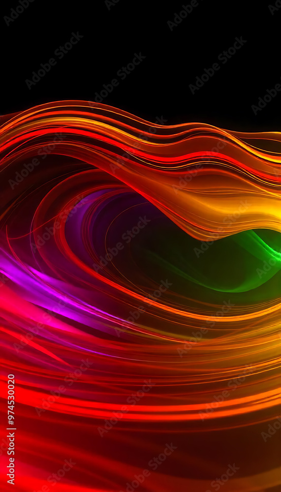 Bold colorful abstract waves with motion effects Bold colorful abstract waves with motion effects
