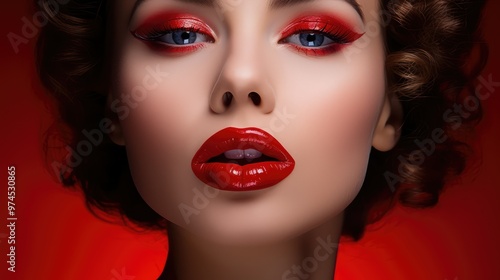 model red lip kiss