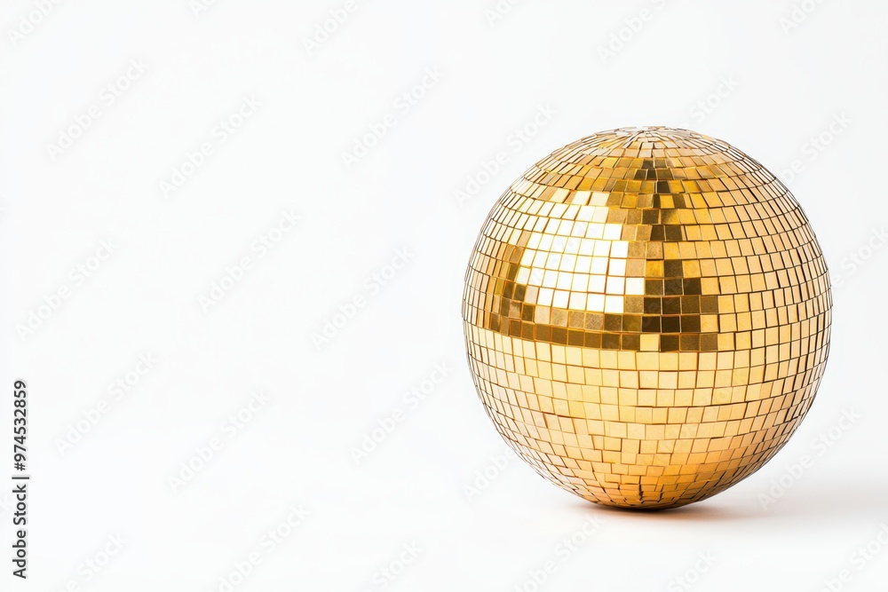 Fototapeta premium A golden globe, luxury and business concept, shiny metallic finish, isolated on white background