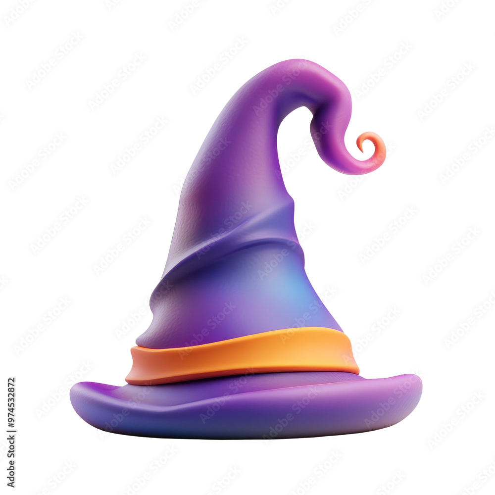 Cute 3D Witch Hat. for Halloween brander elements. Cute 3D Witch Hat. for Halloween brander elements.
