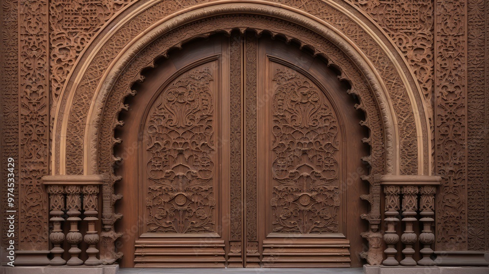 Naklejka premium artistry carved wood