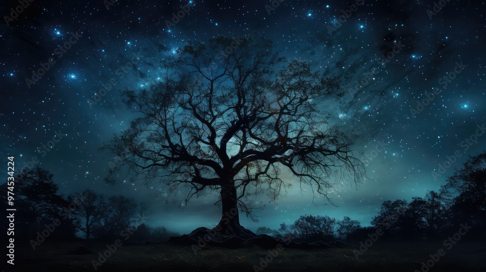 branches forest trees night branches forest trees night