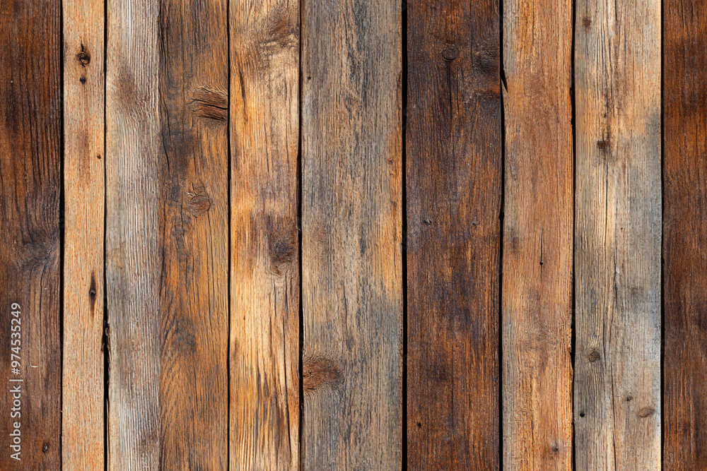 Naklejka premium Wooden seamless pattern painted brown. Design template of old wood for texture, backgrounds and backdrops