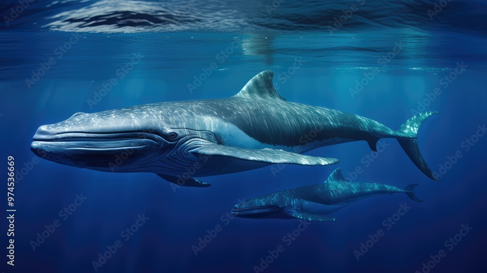 Naklejka premium bond blue whales