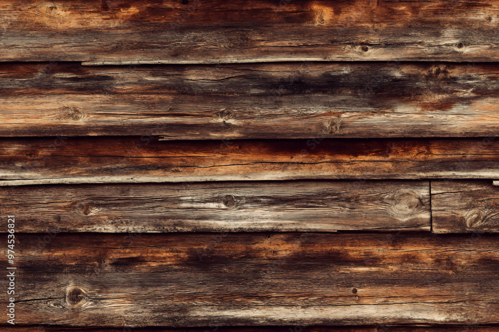 Fototapeta premium Wooden seamless pattern painted brown. Design template of old wood for texture, backgrounds and backdrops