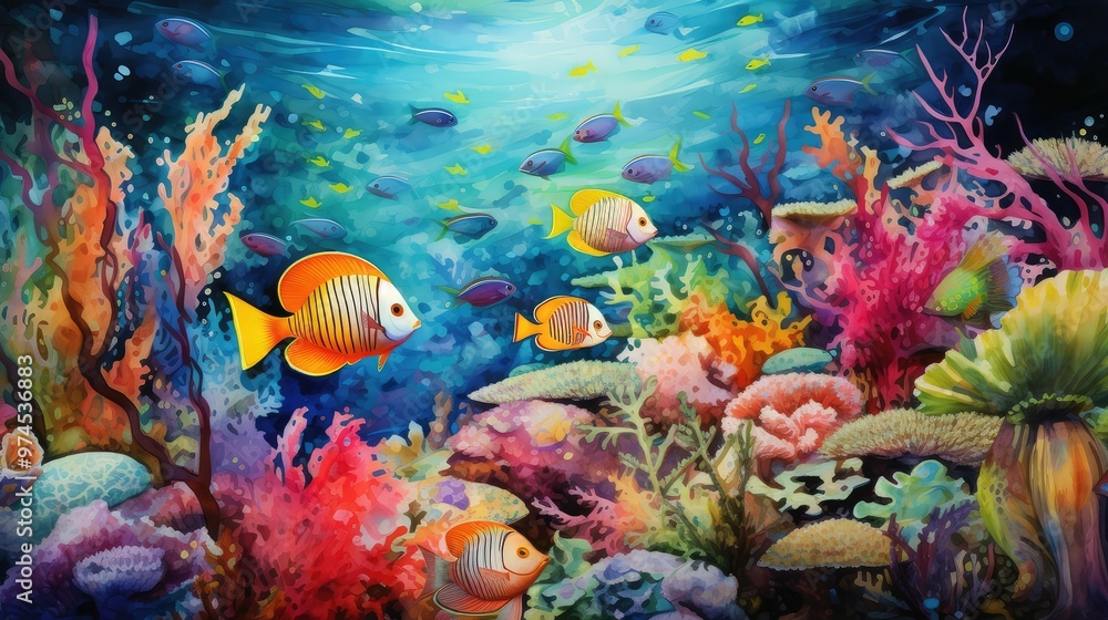 Fototapeta premium fish water color image