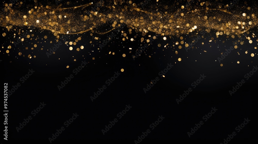 glamour gold glitter border on black glamour gold glitter border on black