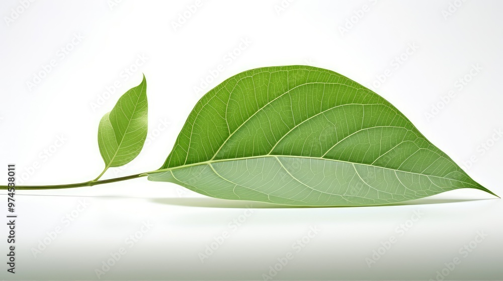 Obraz premium texture green leaves on white