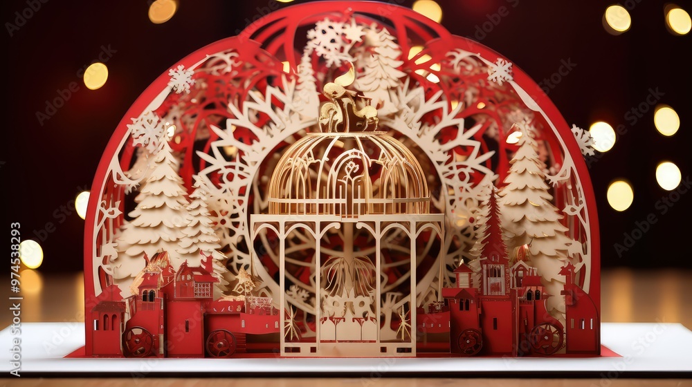 Obraz premium glitter gift christmas card