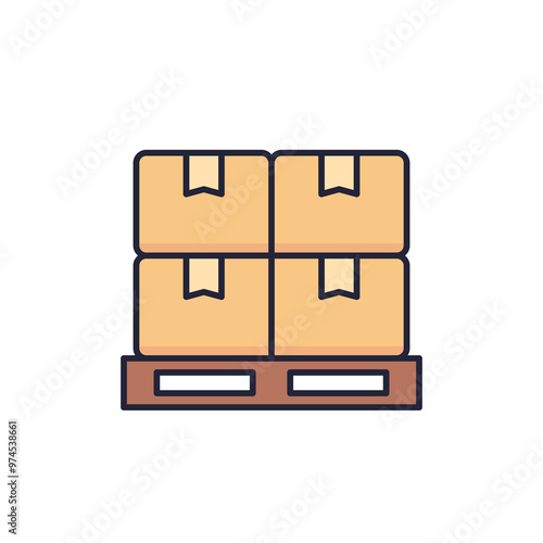 pallet, boxes icon with outline