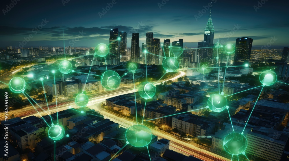 Obraz premium sensors green data