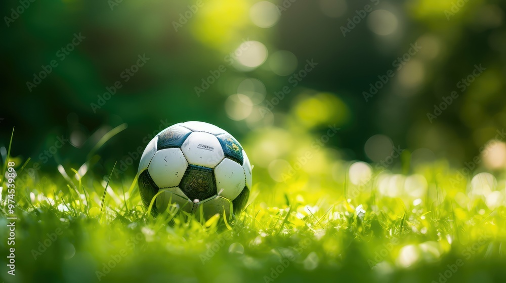 Fototapeta premium up green soccer ball