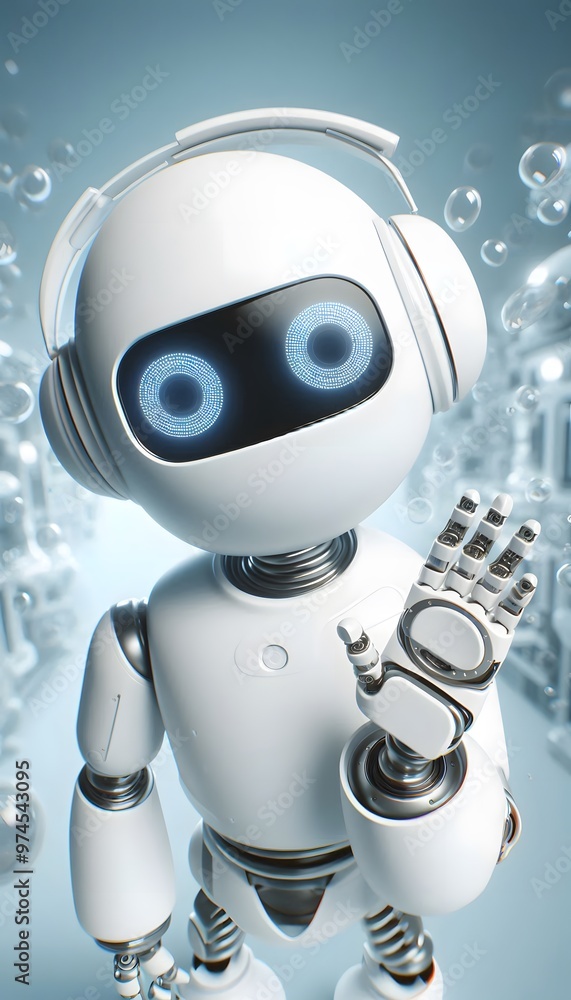 Naklejka premium Friendly robot waving