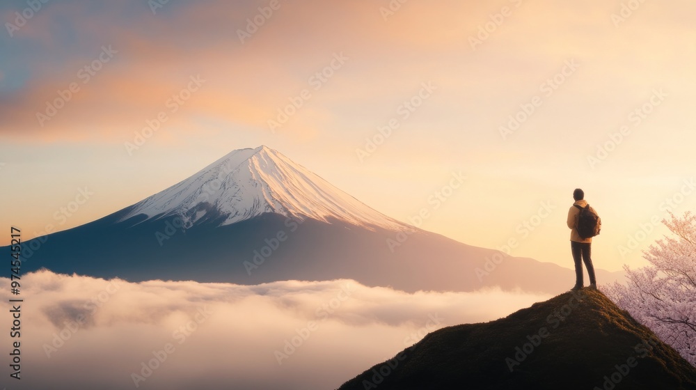 Capturing the Serenity of Cherry Blossoms and Mount Fuji: A Dreamy Travel Photography Scene Capturing the Serenity of Cherry Blossoms and Mount Fuji: A Dreamy Travel Photography Scene