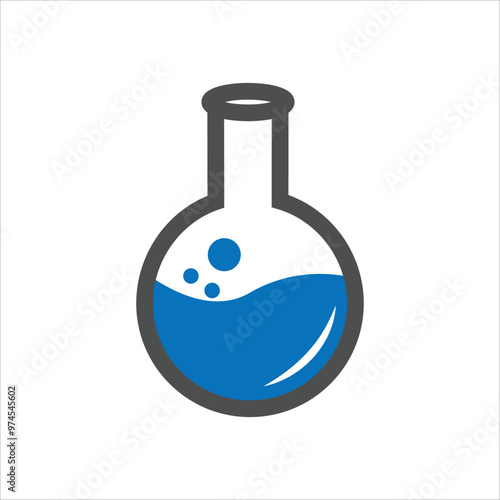 vector illustration of simple chemical tube white background, EPS file can be edited