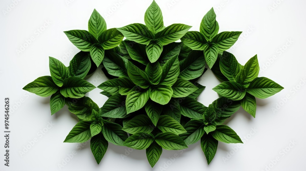 Fototapeta premium symmetry green leaf frames
