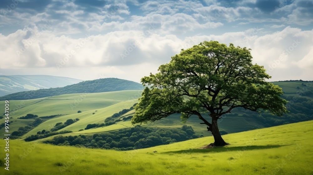 serene green tree background