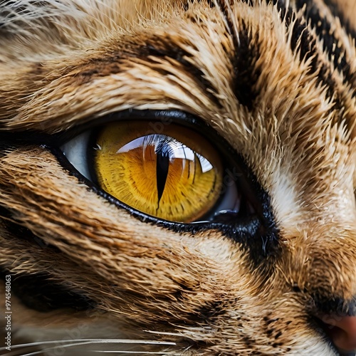 close up portrait of a cat eye