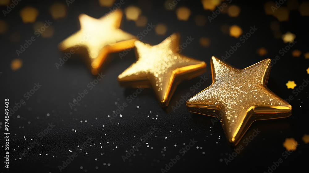 Golden Stars on Black. Golden Stars on Black.
